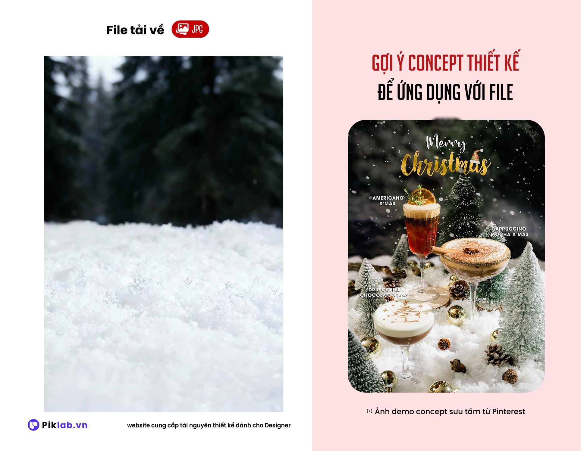 Concept background design white snow photography Christmas drink menu ...