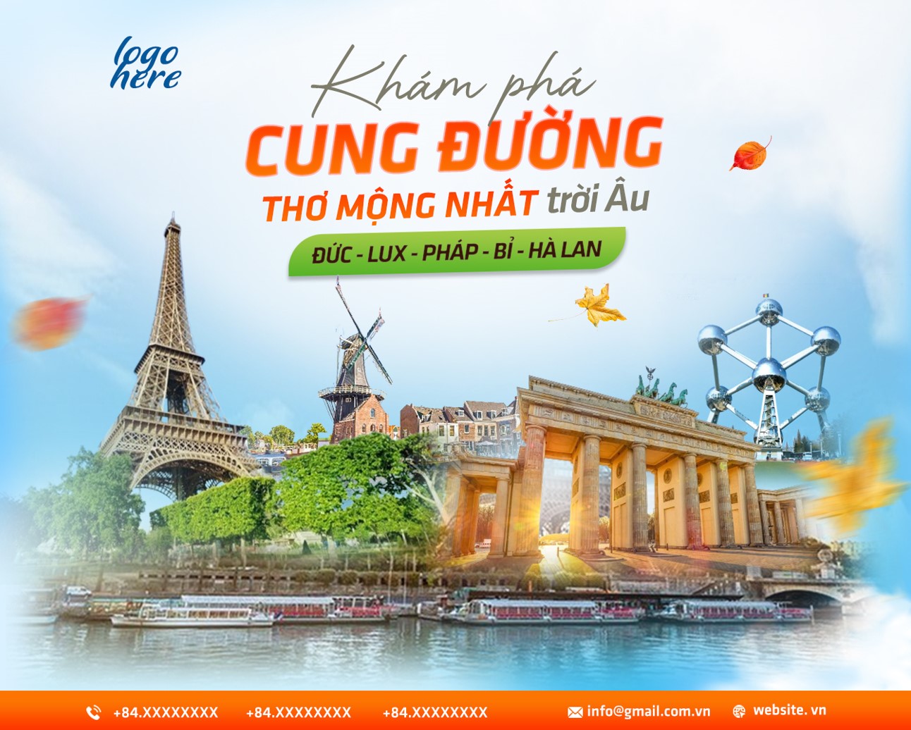 Travel and tourism holiday social template social media poster banner, poster du lịch, du lịch châu âu
